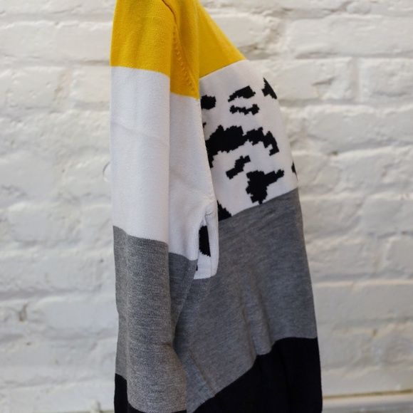 OnlyPuff Women Knitted Sweater Striped Long-Sleeve Leopard Pullover Top - Picture 4 of 10